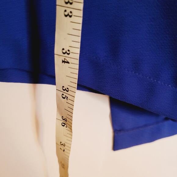 Adelyn Rae Blue Wrap Sleeveless Lattice Back Mini Dress Size Medium - Picture 11 of 11